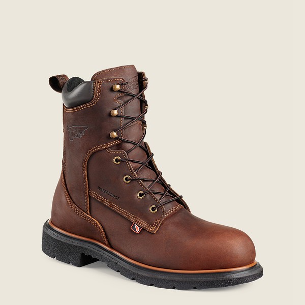 Red Wing Mens Dynaforce® - 8-inch Waterproof Toe - Safety Boots Brown - 7264BQFCY